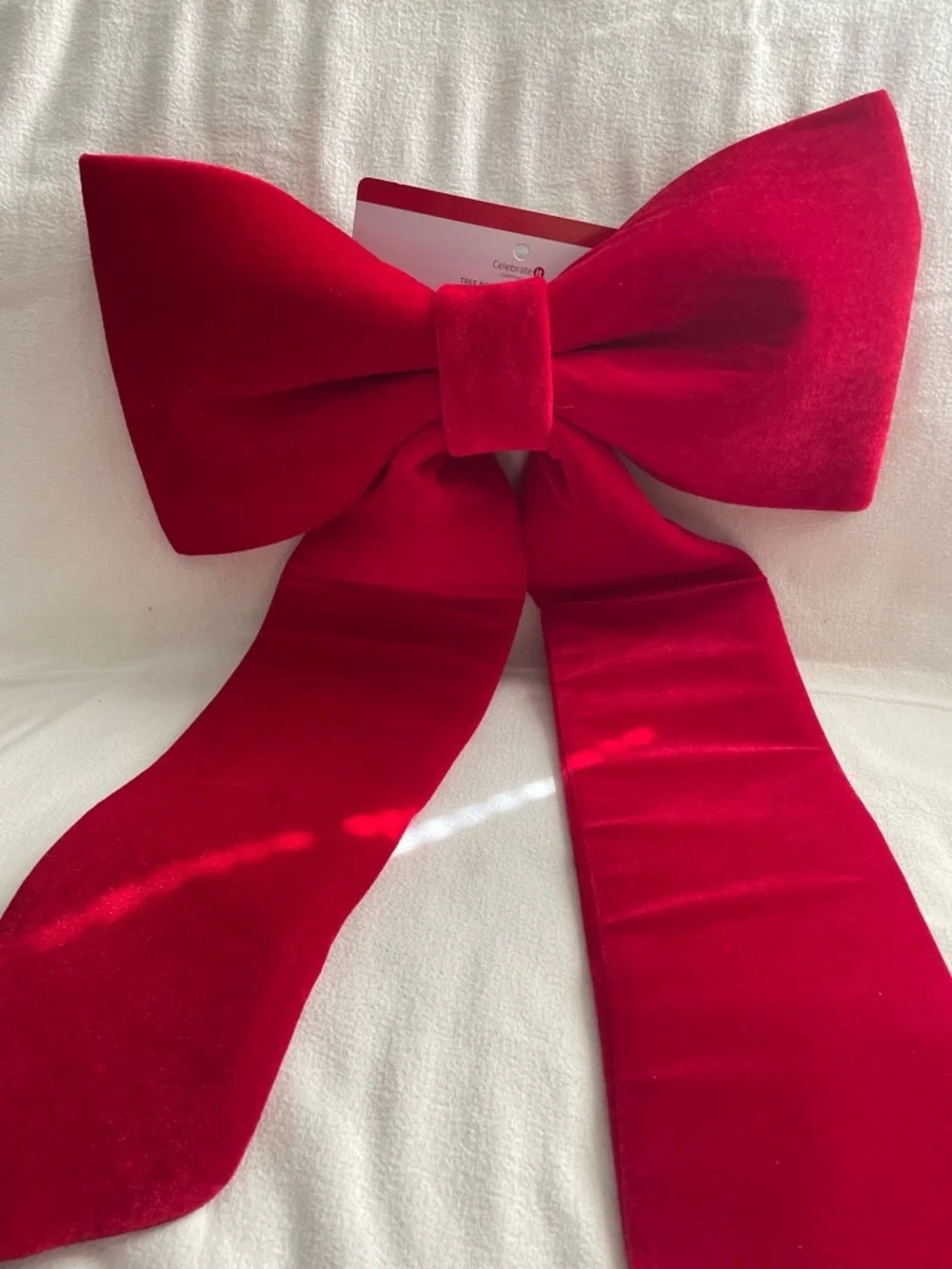 NWT Celebrate It Large Red Velvet Tree  Bow